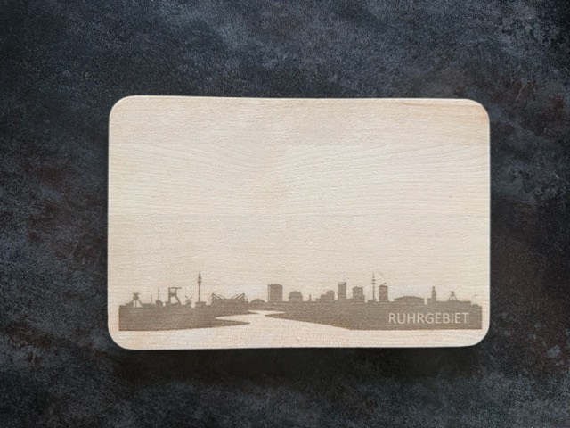 Holzbrettchen - Ruhrgebiet Skyline