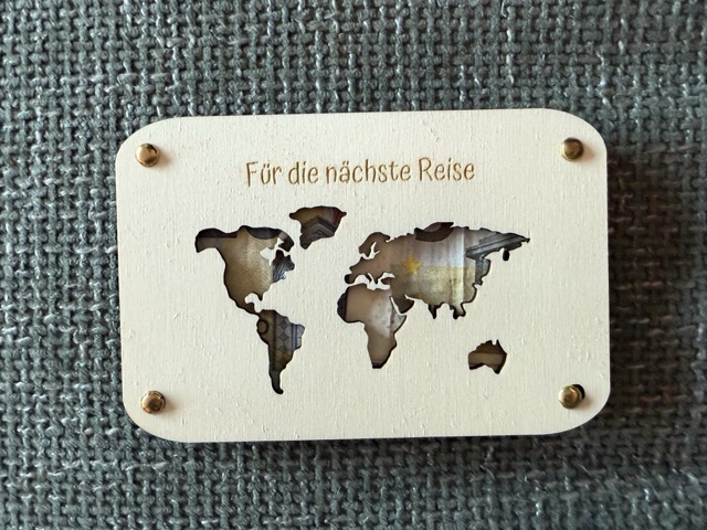 Geldgeschenk - Weltkarte